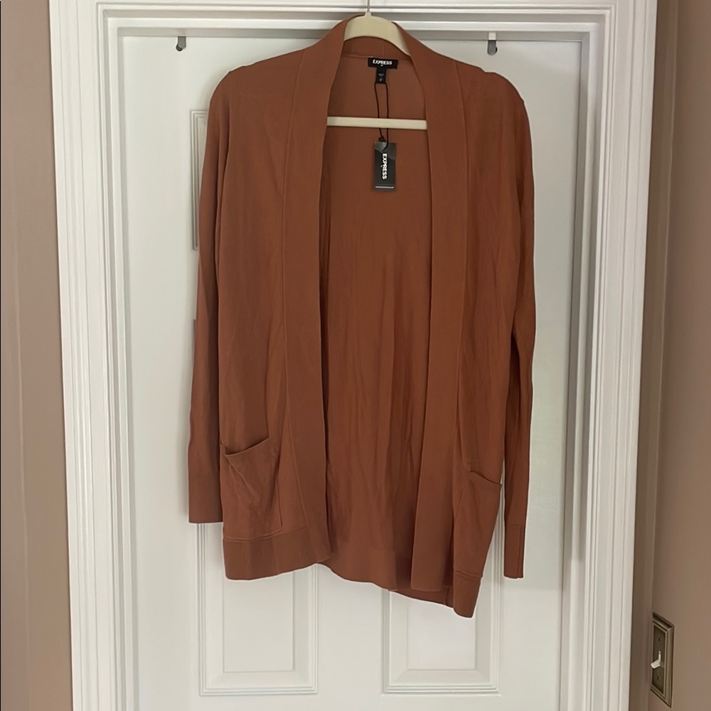 Express Brown Open Front Cardigan Sweater